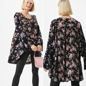 FREE PEOPLE LORETTA PRINTED TUNIC TOP SIZE M